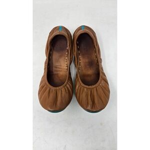 Tieks by Gavrieli‎ Chestnut Brown Leather Foldable Ballet Flats Teal Sole Size 9